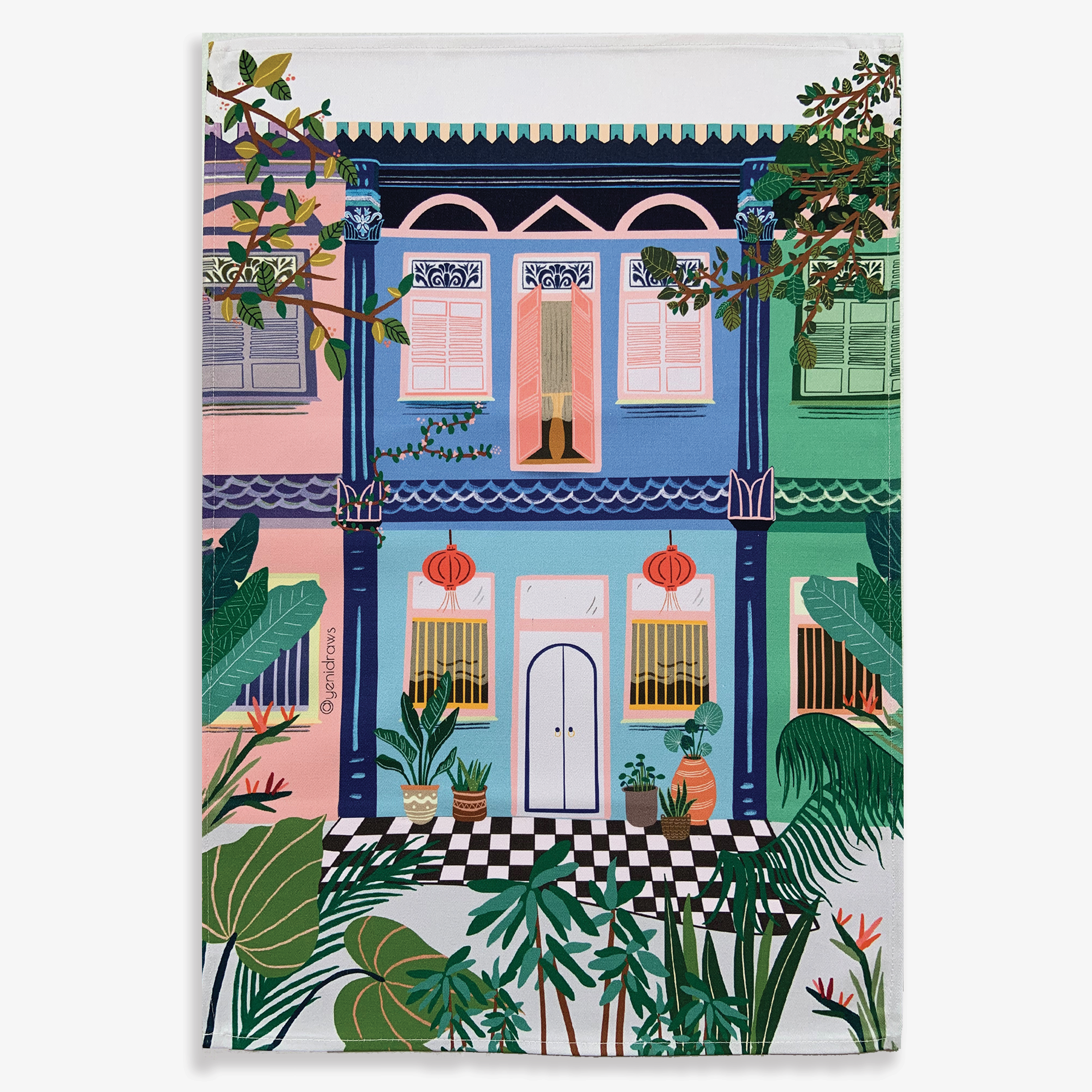 YENIDRAWS A3ポスター 額装付き シンガポール Home with Yenidraws