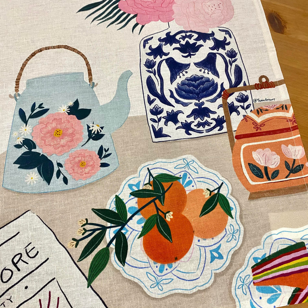 Tea Towel - Peranakan Tea Time